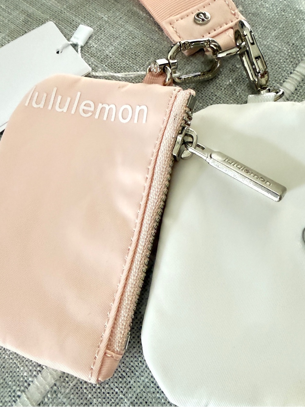 lululemon athletica Women's Pink Dual Pouch Keychain Bag